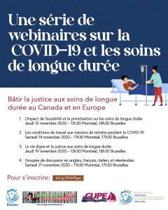 Série de webinaires sur la COVID-19 et les soins de longue durée - Bâtir la justice aux soins de longue durée au Canada et en Europe