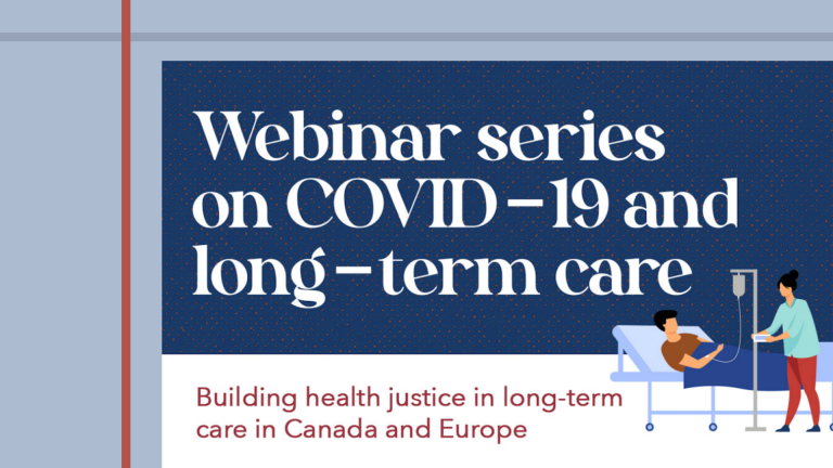 Web banner: Webinar Series: COVID19 and long-term care
