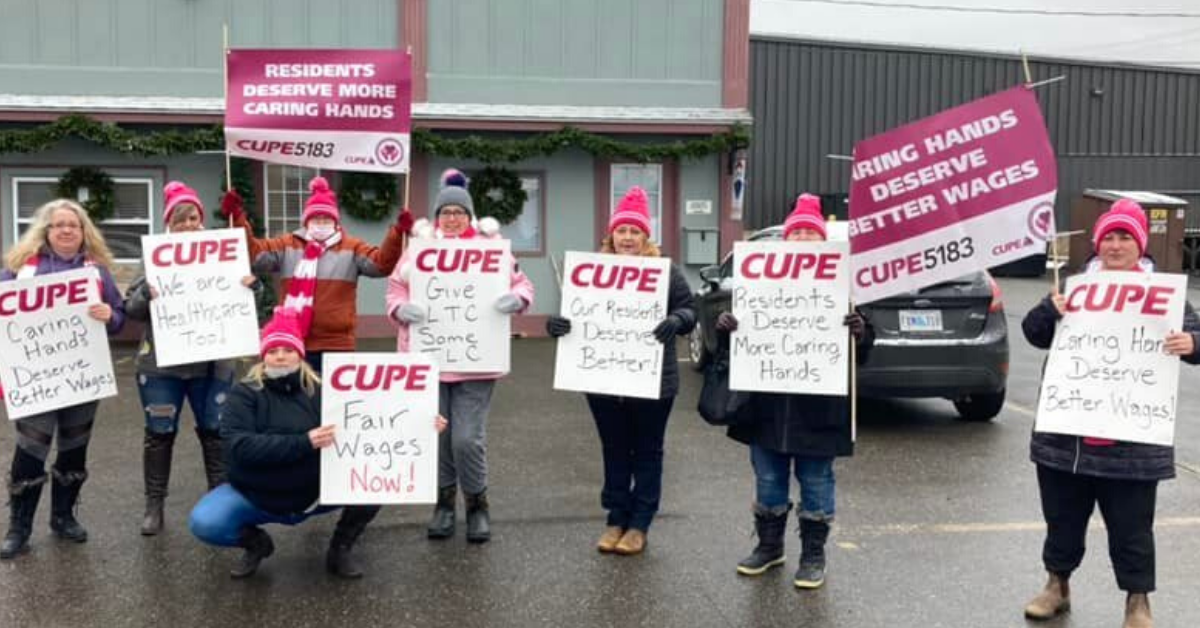 Rally by members of CUPE 5183, Grand View Manor in Berwick, NS