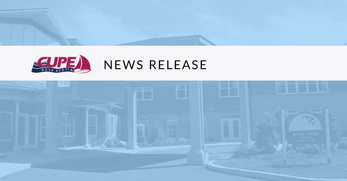 Web banner. Text: News release. Background image of a nursing home