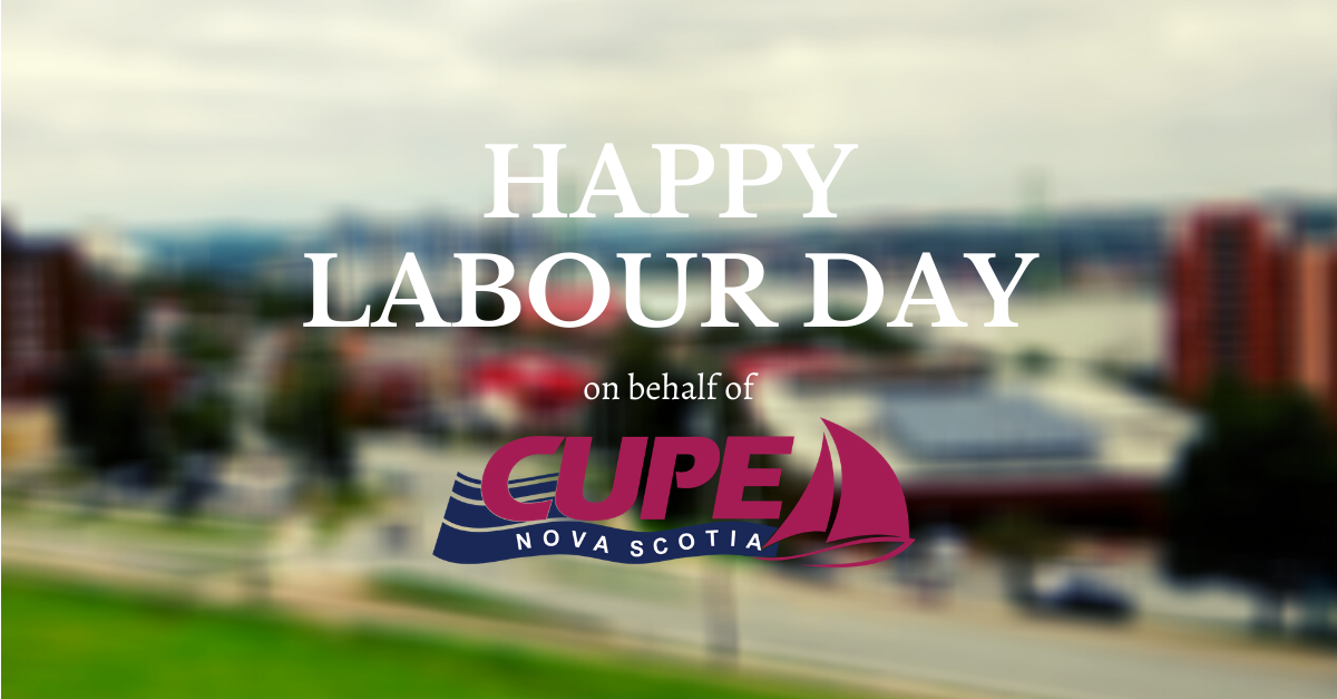 Web banner: Happy Labour Day on behalf of CUPE Nova Scotia