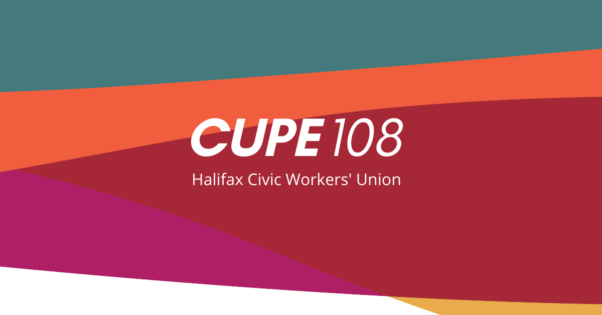 Web banner. Text: CUPE 108 Halifax Civic Workers' Union